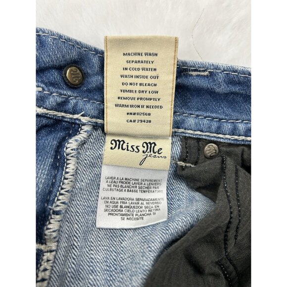 Miss Me Standard Skinny Jeans Woman's Sz 26 Embellished Pockets Blue Denim JW514 - Picture 11 of 12